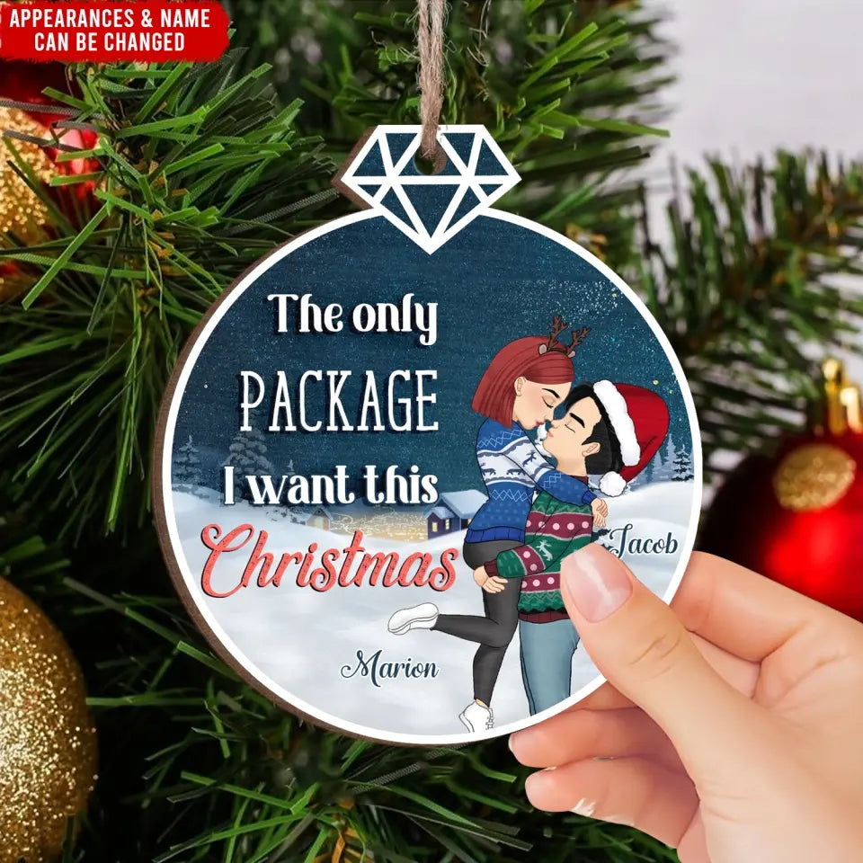 The Only Package I Want This Christmas - Personalized Wood Ornament - ORN219