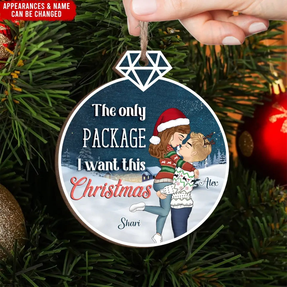 The Only Package I Want This Christmas - Personalized Wood Ornament - ORN219