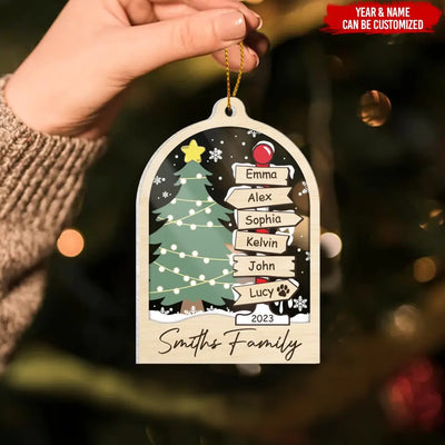 Family Christmas Tree Home Decor - Personalized Acrylic Ornament, Christmas Gift For Family - ORN223