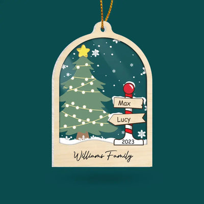 Family Christmas Tree Home Decor - Personalized Acrylic Ornament, Christmas Gift For Family - ORN223