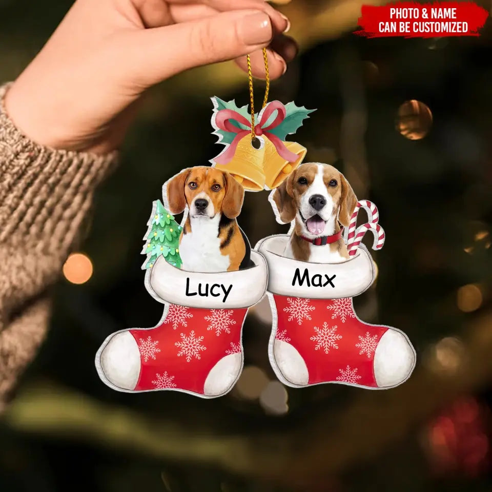 Custom Stocking Photo - Personalized Wooden Ornament, Gift For Christmas - ORN151