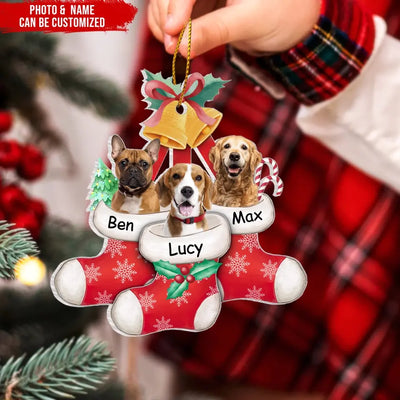 Custom Stocking Photo - Personalized Wooden Ornament, Gift For Christmas - ORN151