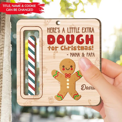 Double Extra For Christmas - Personalized Wooden Ornament, Money Holder, Christmas Money Holder Ornament For Kids - ORN225