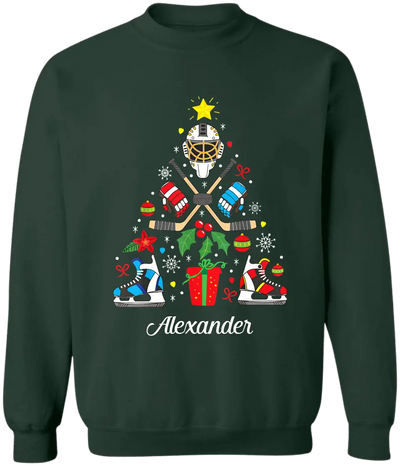 Christmas Ice Hockey - Personalized T-Shirt, Christmas T-Shirt, Christmas Gift For Hockey Lovers - TS1029