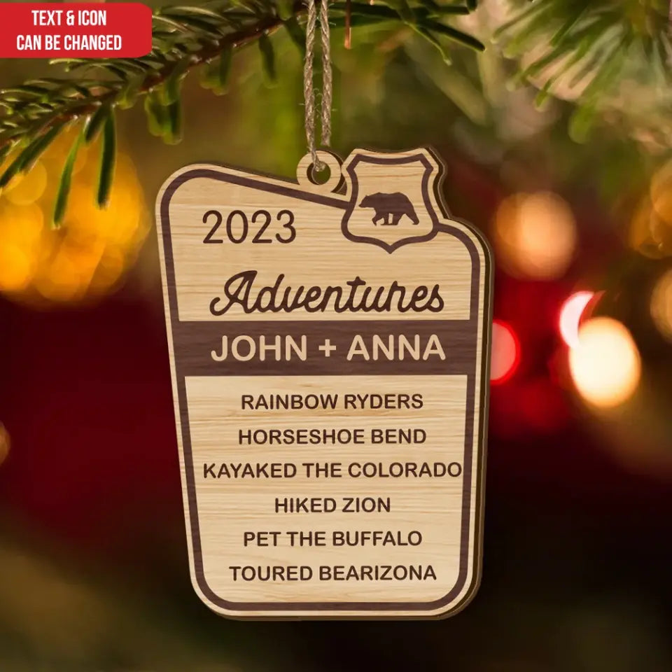 National Forest, Yearly Adventures Camping - Personalized Wooden Ornament, National Park, Gift For Camper - ORN229