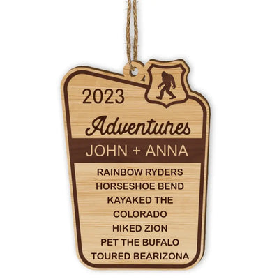 National Forest, Yearly Adventures Camping - Personalized Wooden Ornament, National Park, Gift For Camper - ORN229