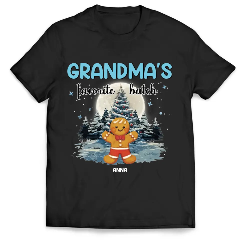 Grandma&#39;s Favorite Batch - Personalized T-shirt, Christmas Gift For Grandma - TS1030