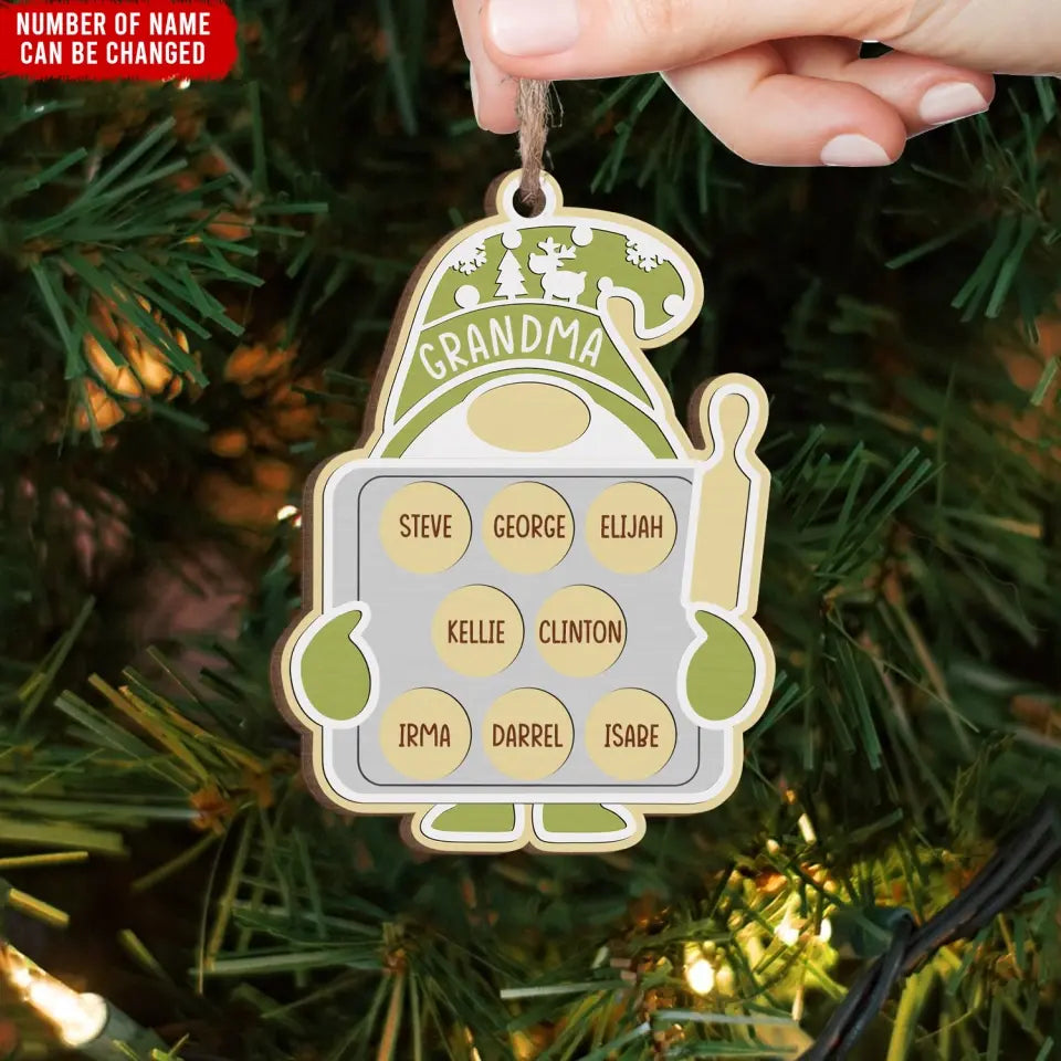 Christmas Grandma Of Grandkids - Personalized Wooden Ornament, Christmas Ornament For Grandma, Mom - ORN242