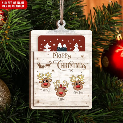 Merry Christmas Gift Card Holder - Personalized Gift Card Holder Ornament, Christmas Gift For Family - ORN243