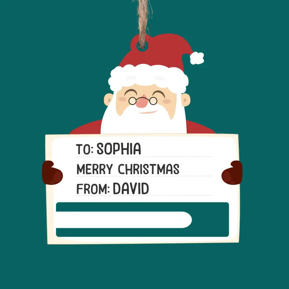 Cute Animal Merry Christmas - Personalized Wooden Ornament, Money Holder Ornament, Christmas Gift - ORN241