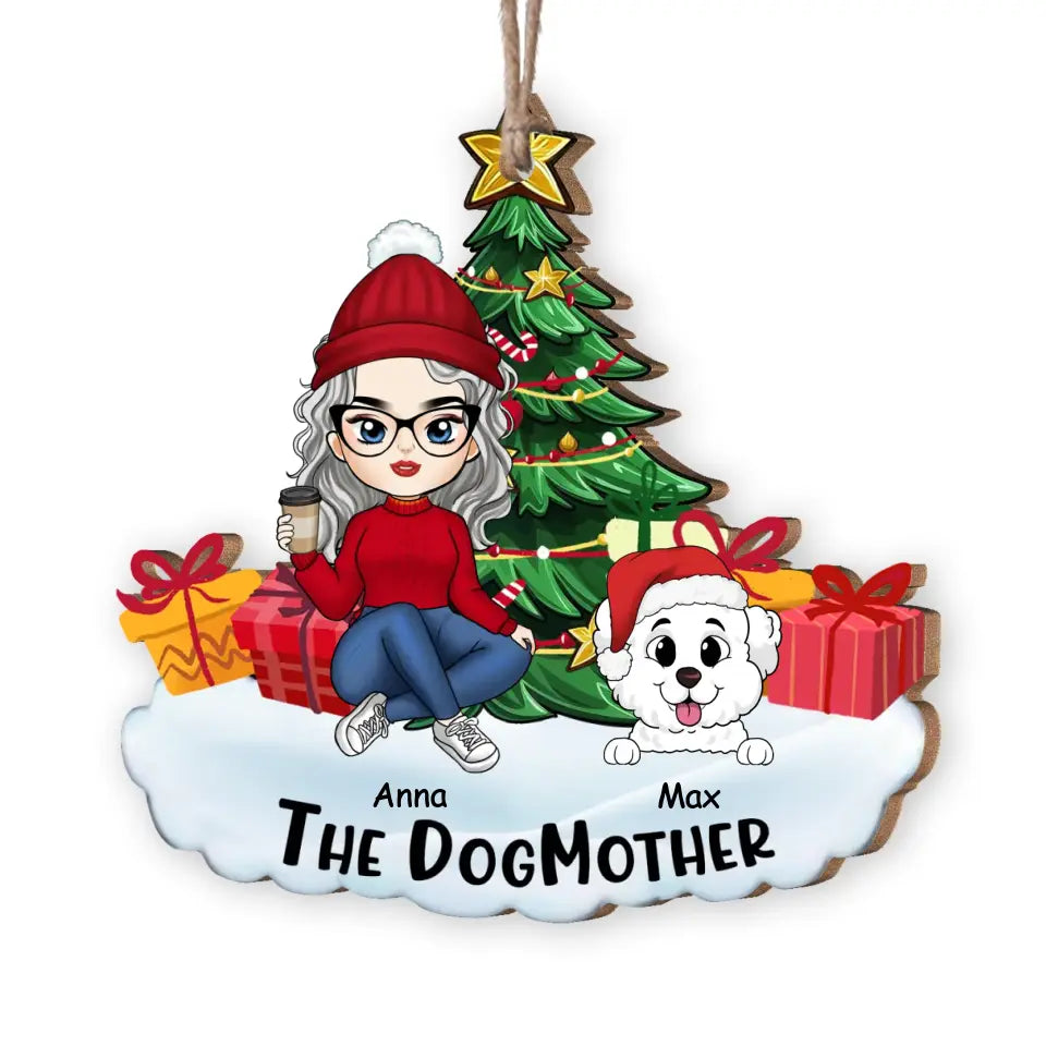 The Dogmother - Personalized Wooden Ornament, Christmas Gift For Dog Lover - ORN161