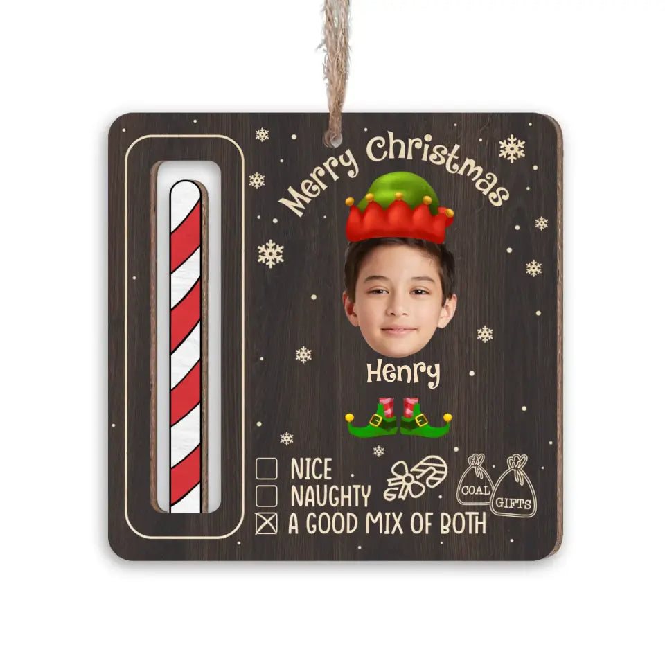 Merry Christmas Naughty - Personalized Wooden Ornament, Money Holder - ORN189
