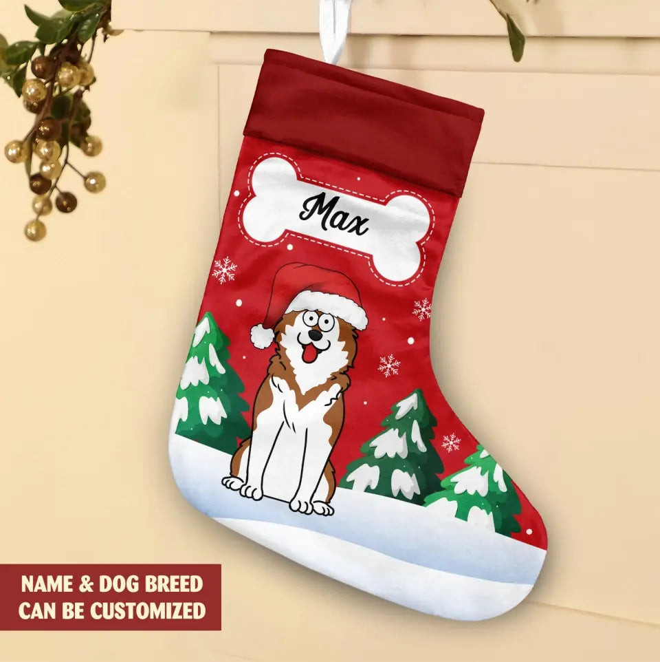 Dog Breeds Stocking Custom  - Personalized Stocking, Christmas Gift For Dog Lovers, Christmas Present - SCS15