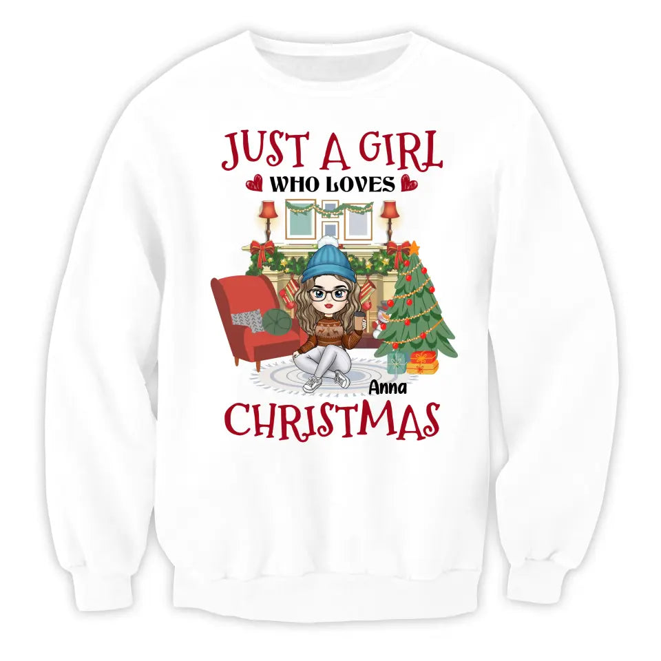 Just A Girl Who Loves Christmas - Personalized T-Shirt, T-Shirt For Girl