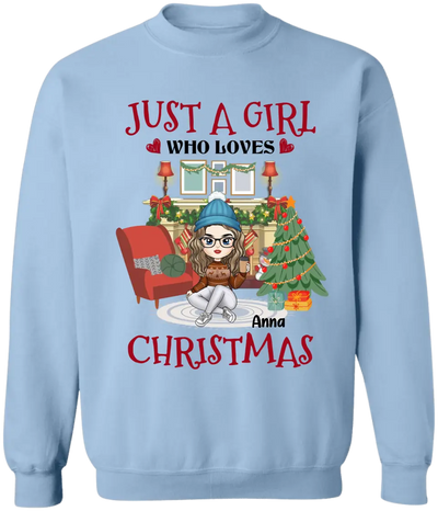 Just A Girl Who Loves Christmas - Personalized T-Shirt, T-Shirt For Girl
