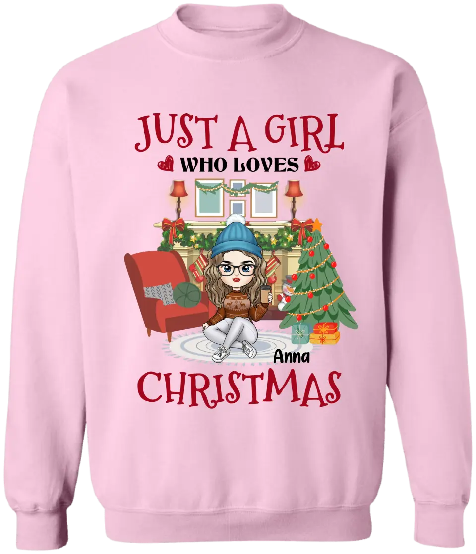 Just A Girl Who Loves Christmas - Personalized T-Shirt, T-Shirt For Girl