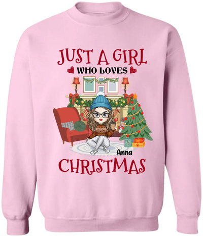 Just A Girl Who Loves Christmas - Personalized T-Shirt, T-Shirt For Girl