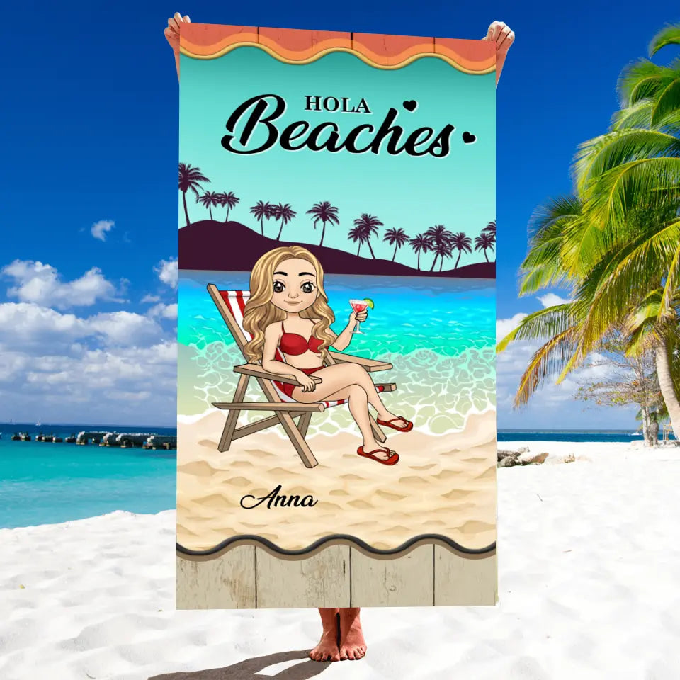 Just A Girl Who Loves Beaches - Personalized Beach Towel, Gift For Best Friends, BFF, Sisters