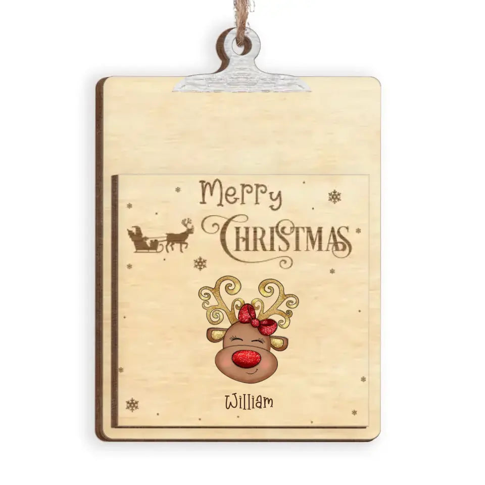 Merry Christmas Gift Card Holder - Personalized Gift Card Holder Ornament, Christmas Gift For Family - ORN243