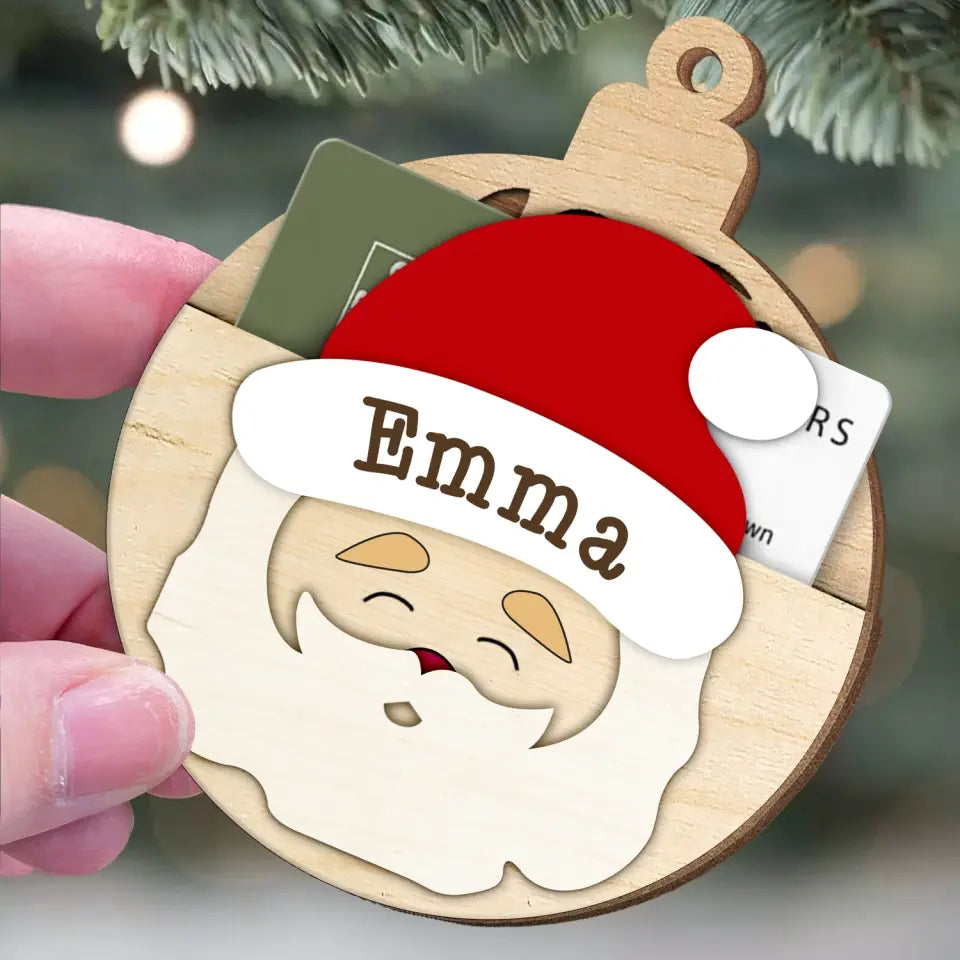 Santa Claus Merry Christmas - Personalized Wooden Ornament, Gift Card Holder, Funny Christmas Gift, ornament, custom ornament, christmas ornament, merry christmas, christmas decor, christmas present, christmas party, christmas gift, christmas present