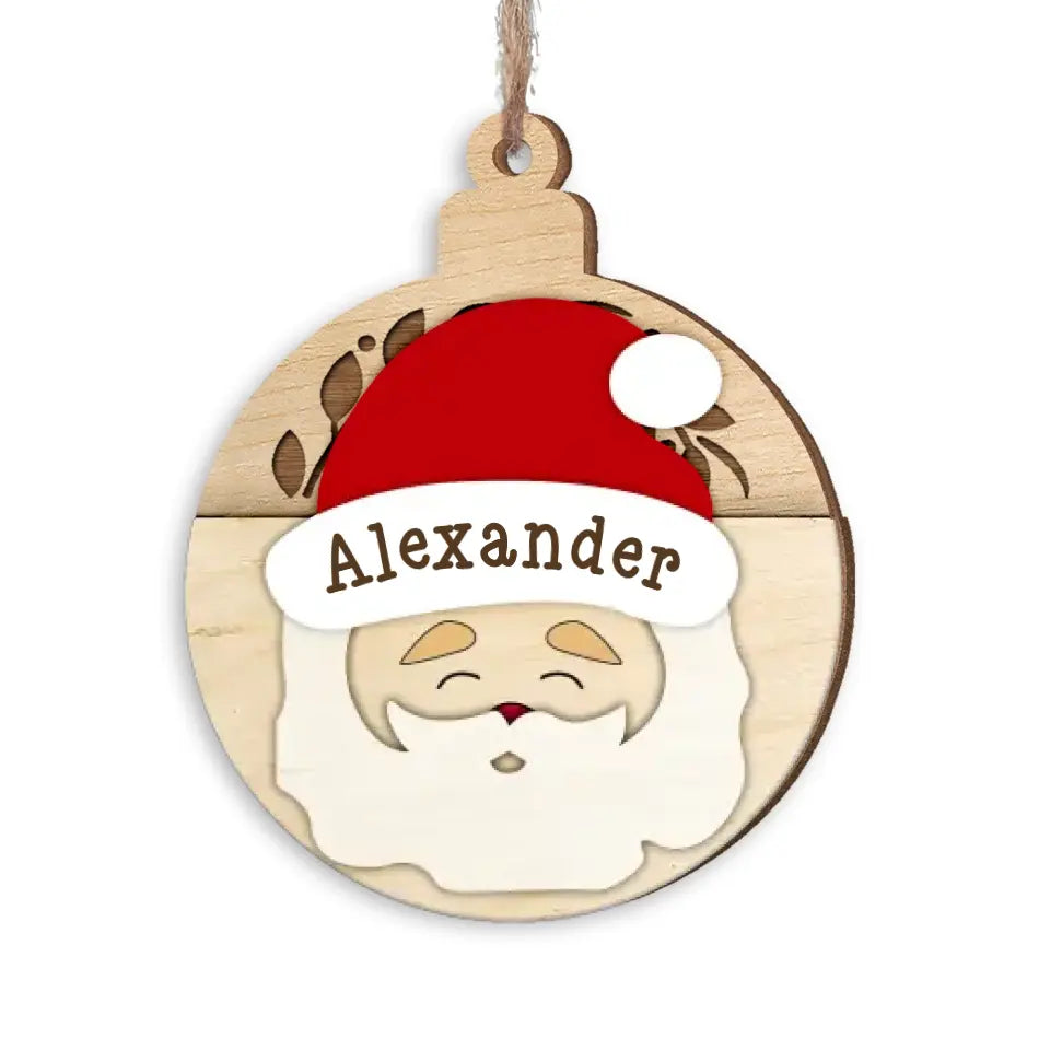 Santa Claus Merry Christmas - Personalized Wooden Ornament, Gift Card Holder, Funny Christmas Gift - ORN261