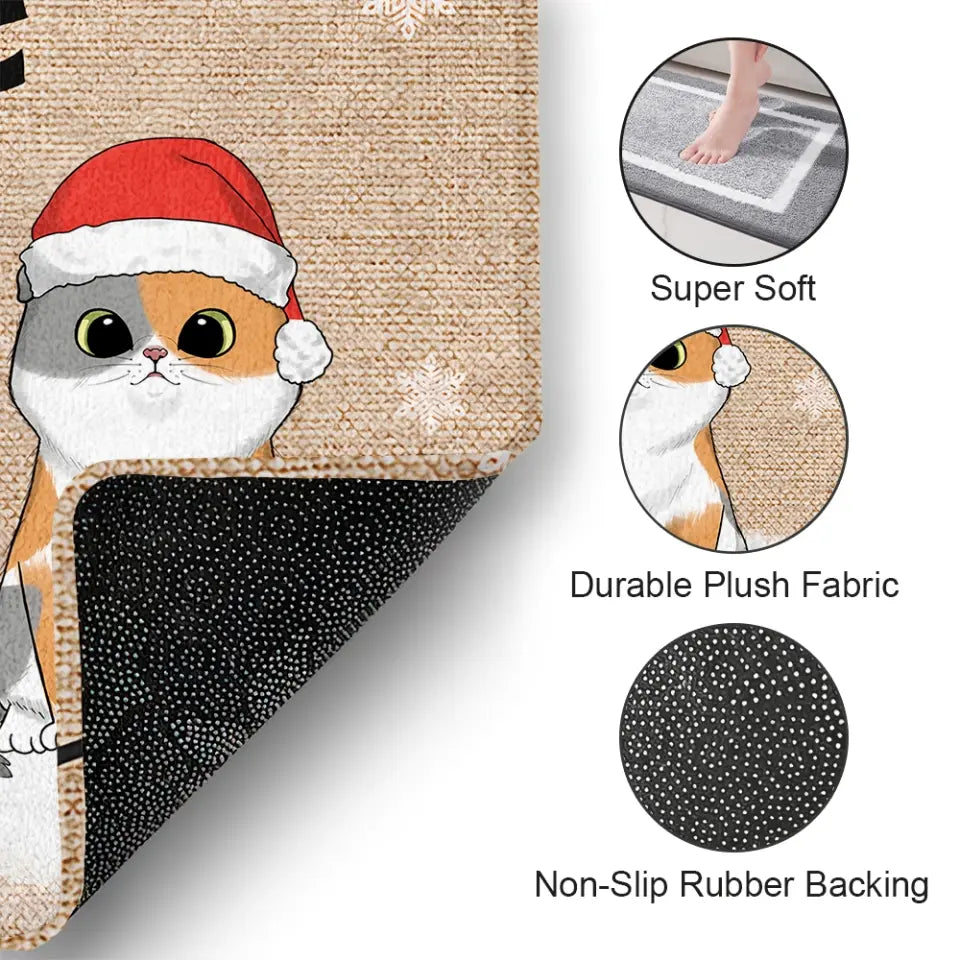 Welcome To Our Home - Personalized Doormat, Doormat Gift For Cat Lover - DM253