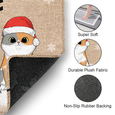 Welcome To Our Home - Personalized Doormat, Doormat Gift For Cat Lover - DM253