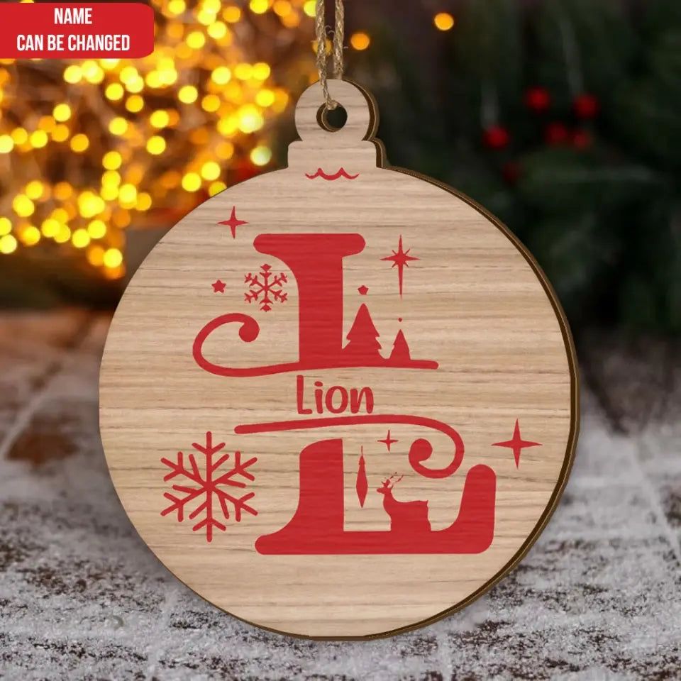 Christmas Ornament Monogram - Personalized Wooden Ornament, Christmas Gift - ORN265