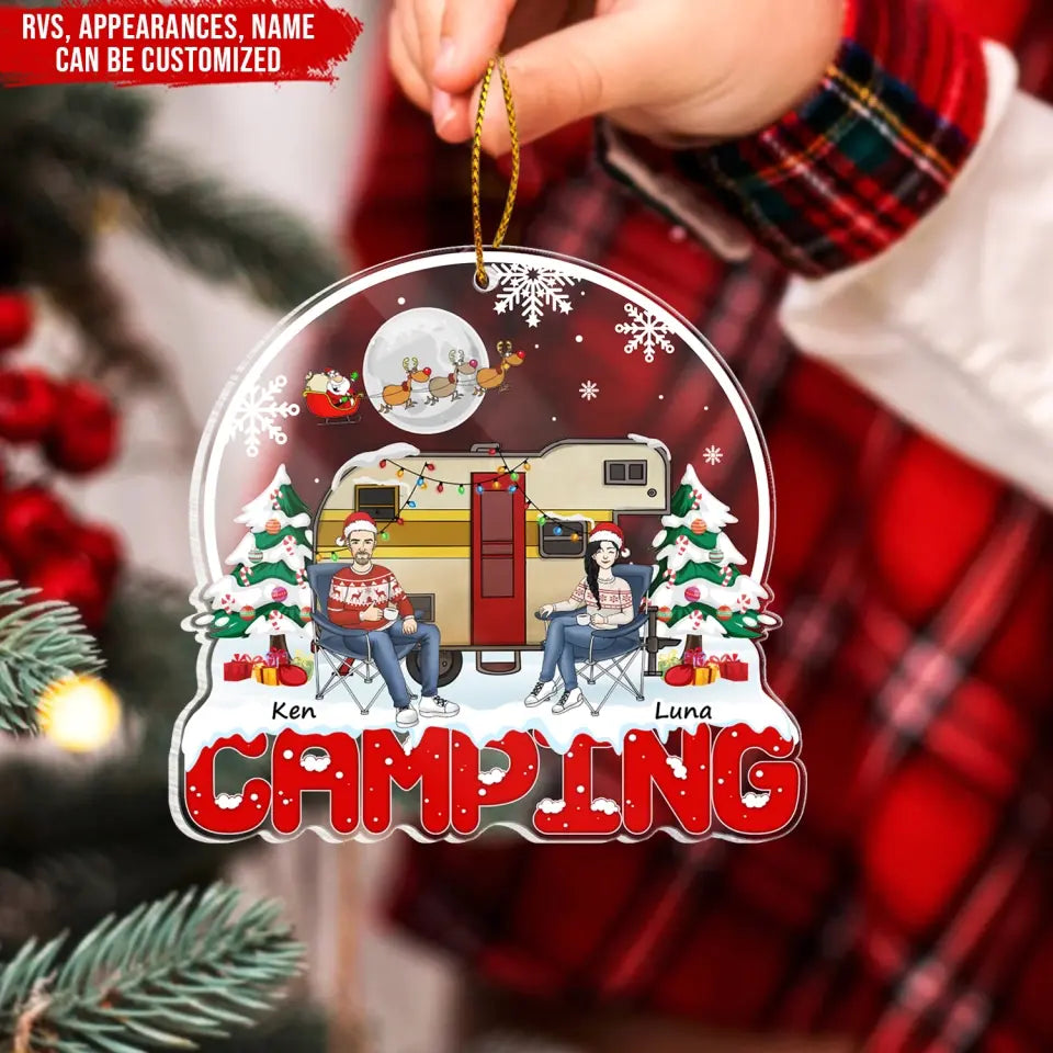 Rvs Christmas Camping Family - Personalized Acrylic Ornament, Ornament Gift For Camping Lover - ORN266
