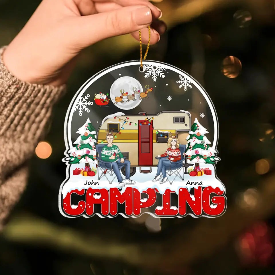 Rvs Christmas Camping Family - Personalized Acrylic Ornament, Ornament Gift For Camping Lover - ORN266