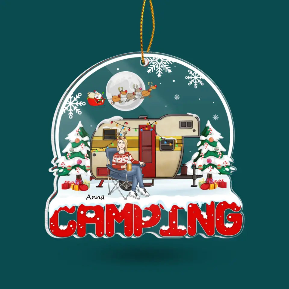 Rvs Christmas Camping Family - Personalized Acrylic Ornament, Ornament Gift For Camping Lover - ORN266