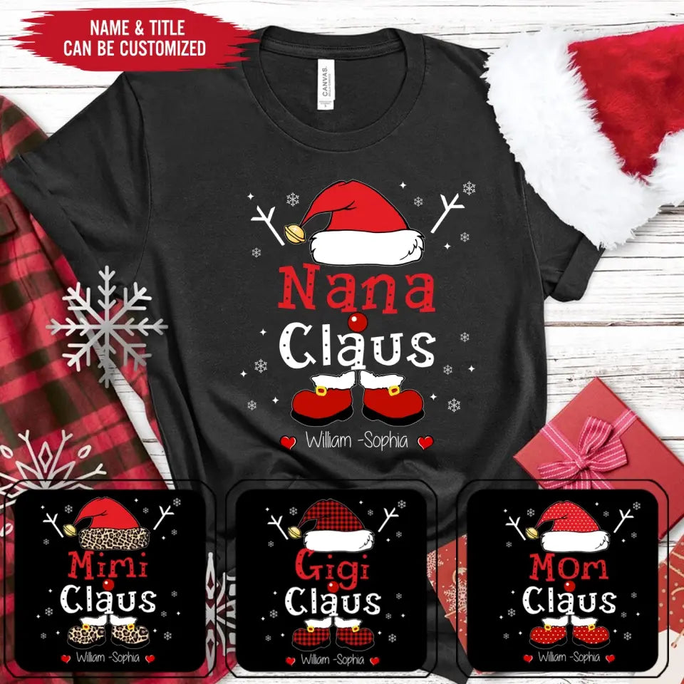 Grandma Claus - Personalized T-Shirt, Christmas Gift For Family, Christmas Gift For Mom/ Grandma - TS1033