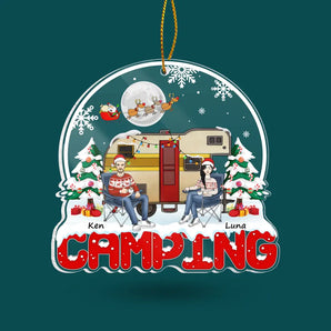Rvs Christmas Camping Family - Personalized Acrylic Ornament, Ornament Gift For Camping Lover - ORN266