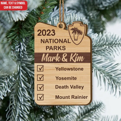 Adventures National Forest Camping Christmas - Personalized Wooden Ornament, Christmas Present, Christmas Gift For Camping Lovers - ORN273