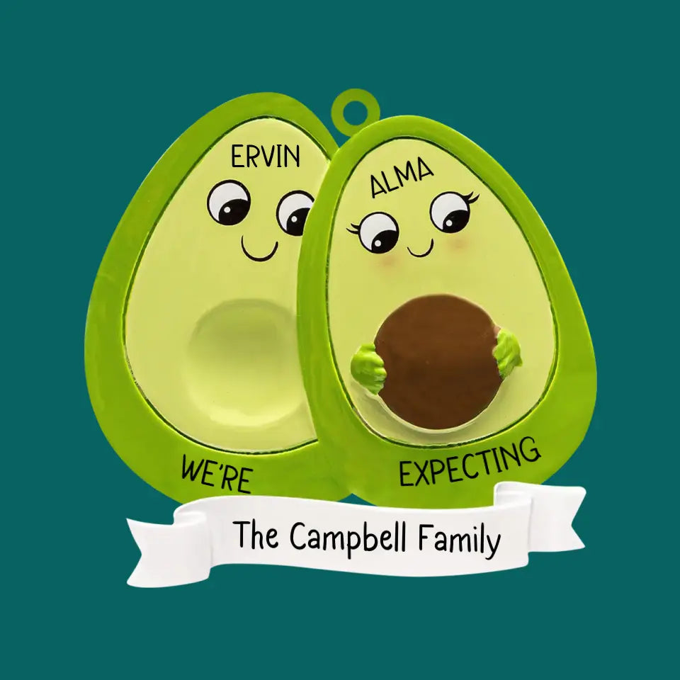 Avocado Expecting Parents - Personalized Wooden Ornament, Christmas Gift For Family, Ornament Christmas - ORN275