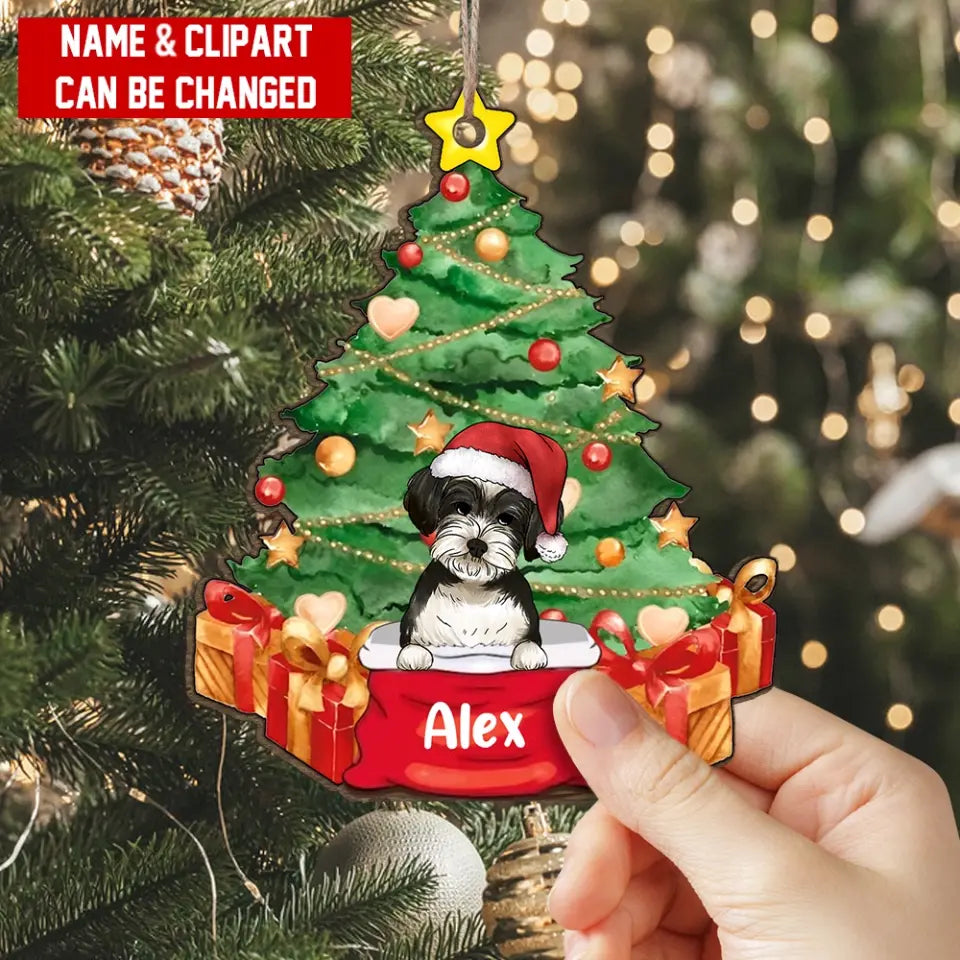 Cat/ Dog Christmas Present - Personalized Wooden Ornament, Gift For Christmas, Gift For Cat Lovers, Dog Lovers - ORN279