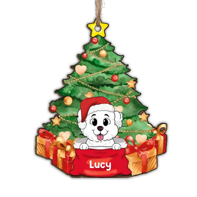 Cat/ Dog Christmas Present - Personalized Wooden Ornament, Gift For Christmas, Gift For Cat Lovers, Dog Lovers - ORN279
