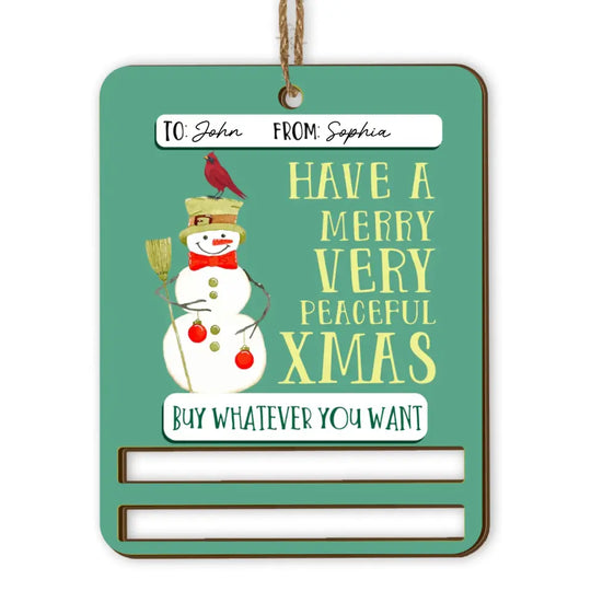 Warm Winter Wishes - Personalized Wooden Ornament, Christmas Money Holder Gift for Kids - ORN287