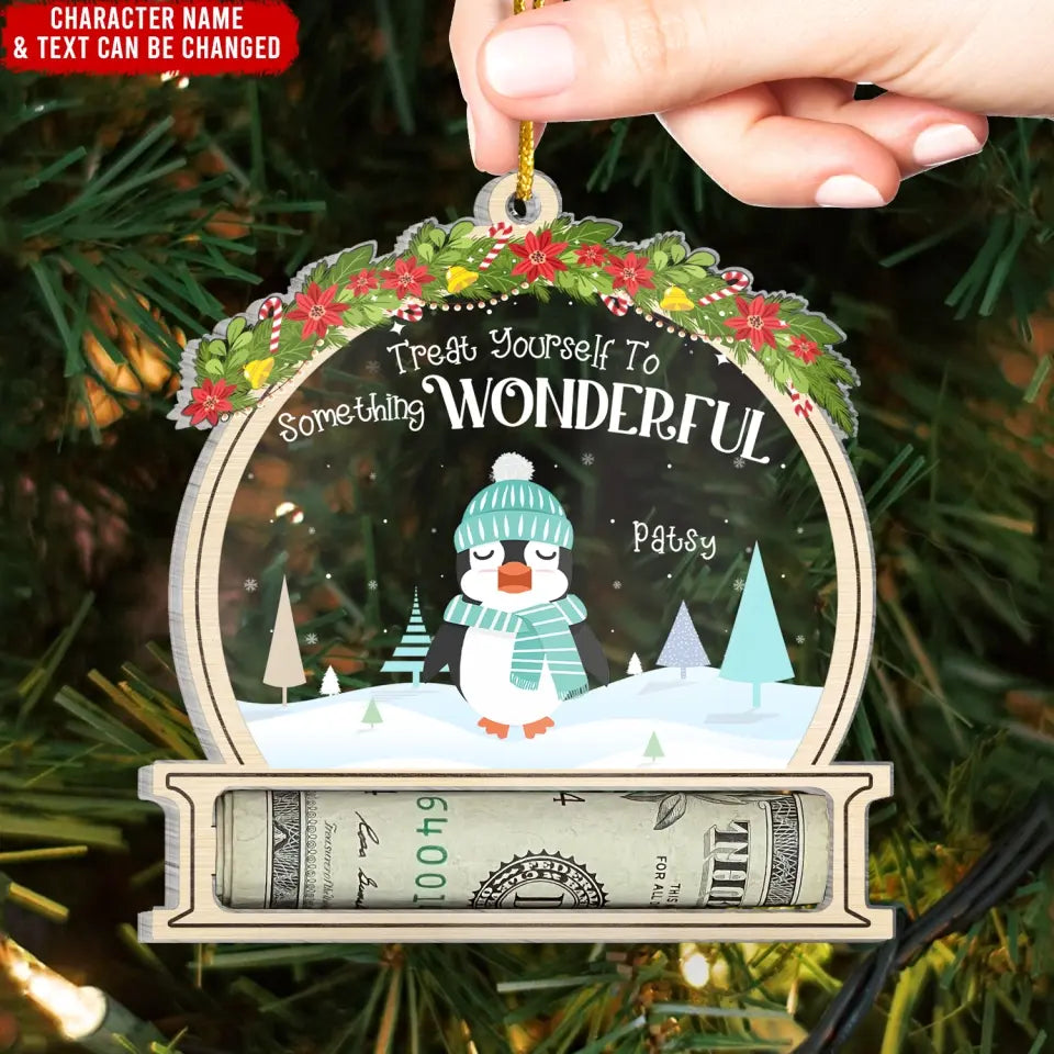 Christmas Money Holder, Here’s A Few Bucks For Christmas - Personalized Acrylic Ornament - ORN290