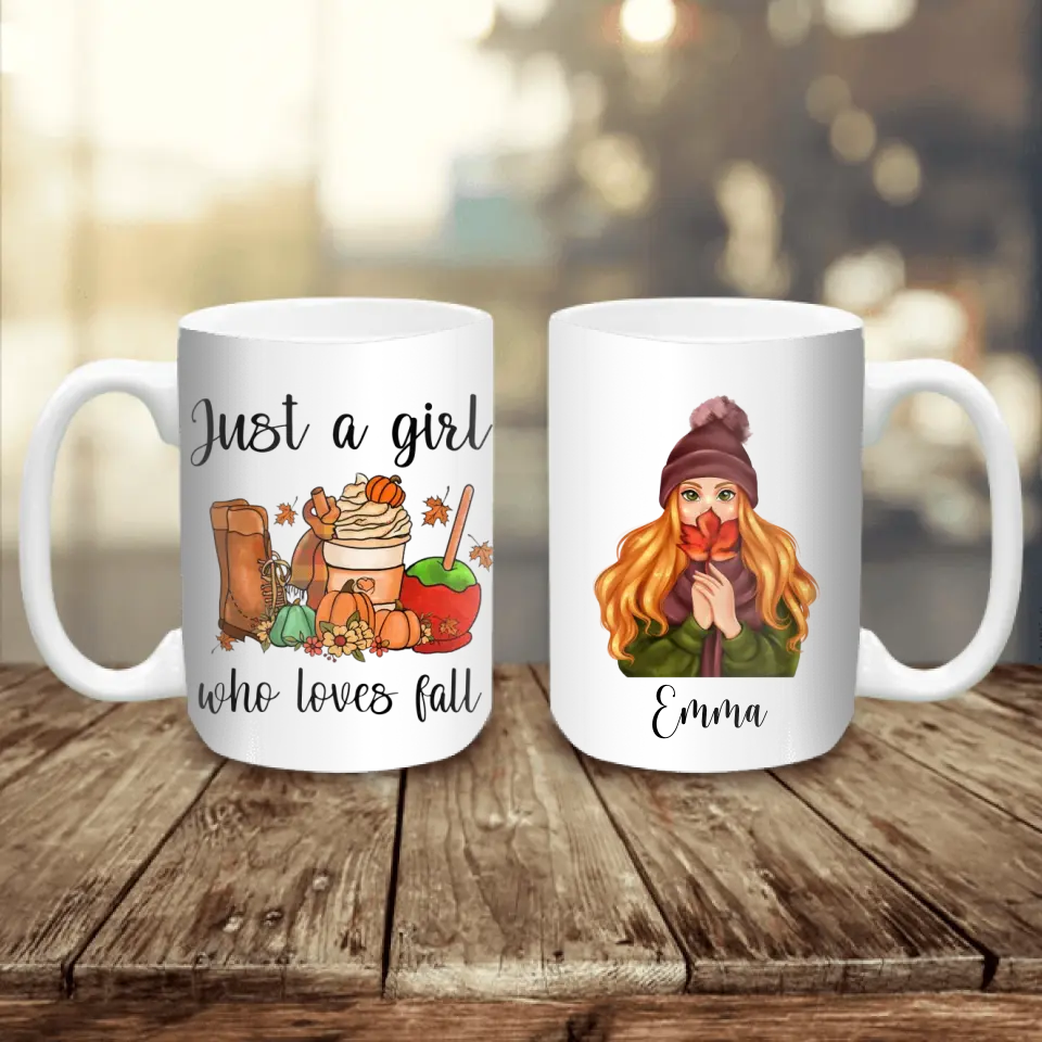 Just A Girl Who Loves Fall - Personalized Mug