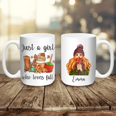 Just A Girl Who Loves Fall - Personalized Mug