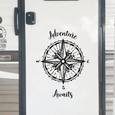 Adventure Awaits - Personalized Decal, Camping Decal For Camping Lovers