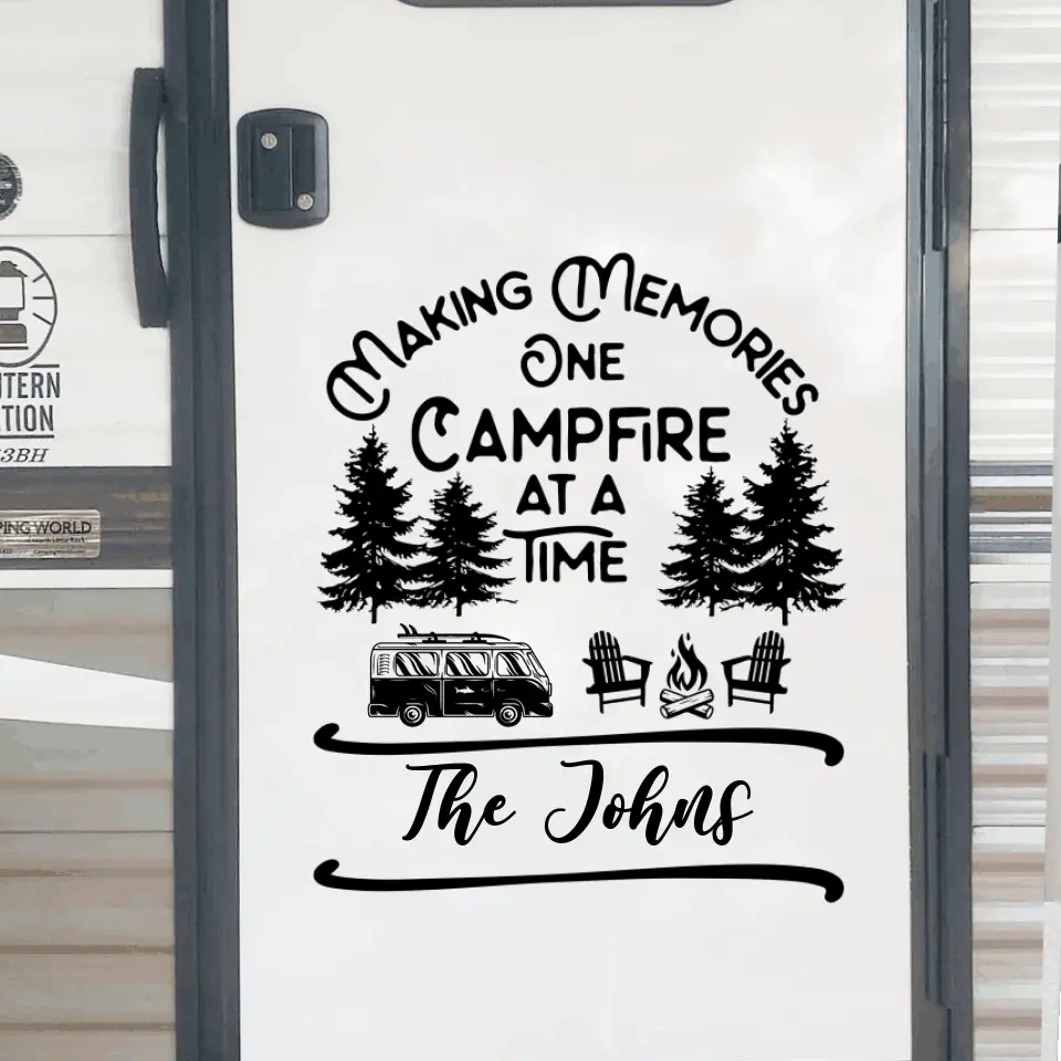 Making Memories One Campsite At A Time - Personalized Decal, Camping Decal, Gift For Camping Lovers
