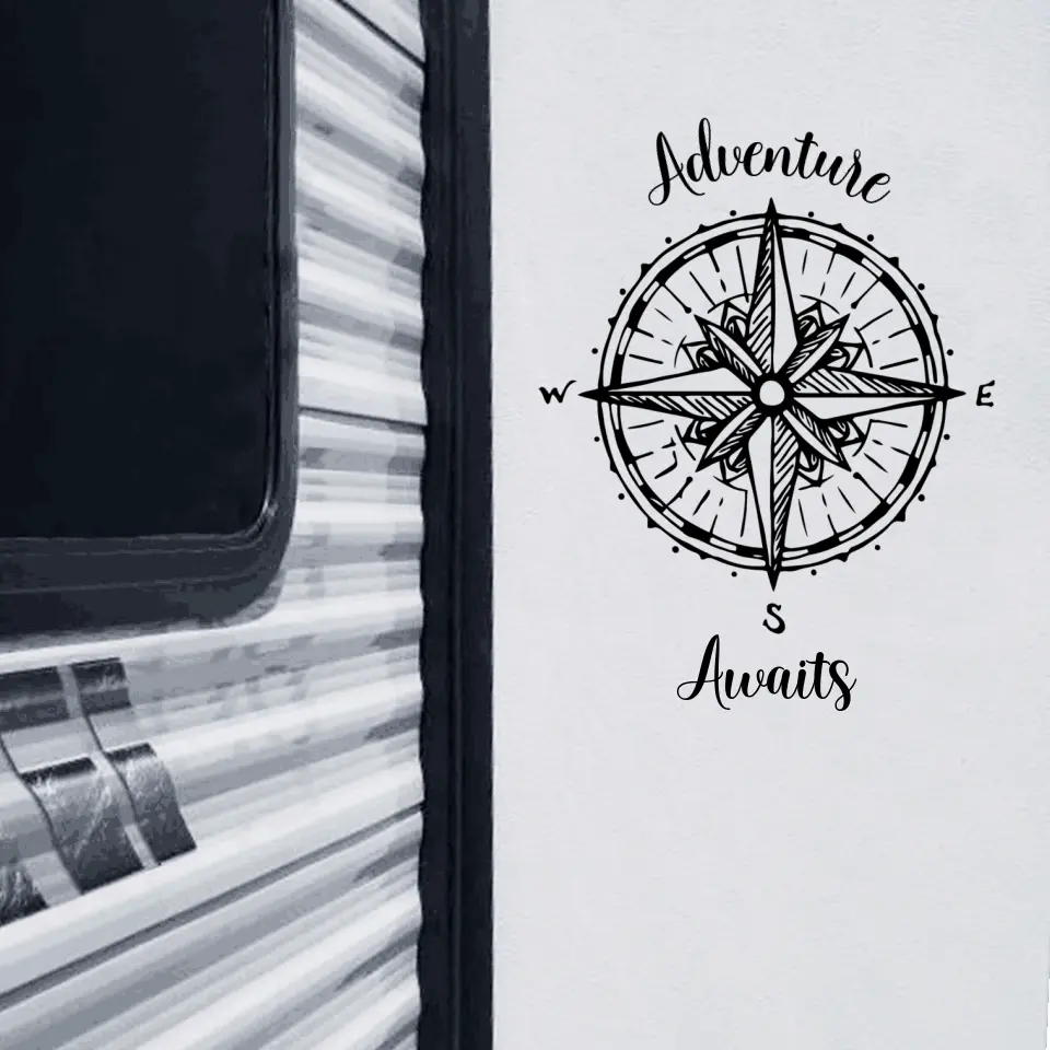 Adventure Awaits - Personalized Decal, Camping Decal For Camping Lovers