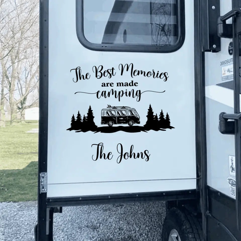 The Best Memories Are Made Camping - Personalized Decal, Camping Camper Gift