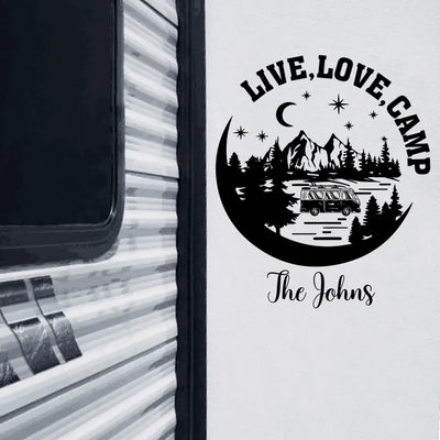Live Love Camp - Personalized Camping Decal, Gift For Camping Lovers