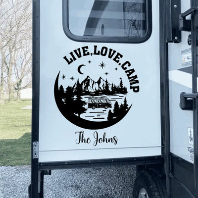 Live Love Camp - Personalized Camping Decal, Gift For Camping Lovers