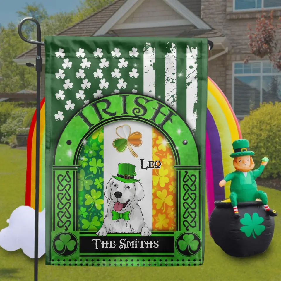 Personalized Irish For Dog Lovers, For ST. Patrick's Day, Personalized Garden Flag