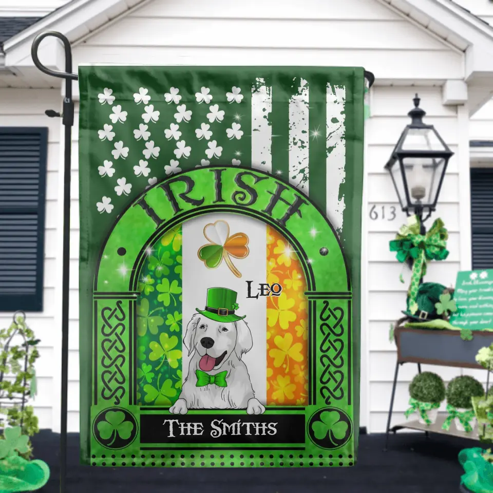 Personalized Irish For Dog Lovers, For ST. Patrick's Day, Personalized Garden Flag