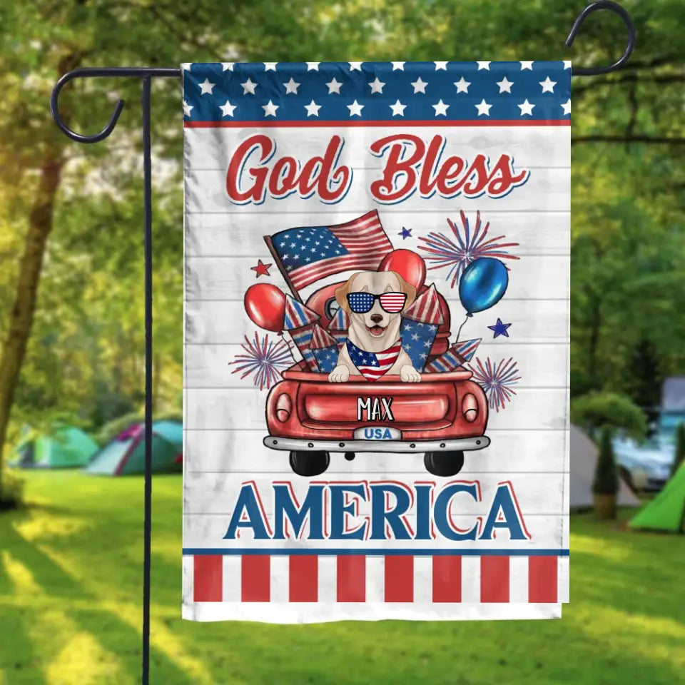 God Bless America - Personalized Garden Flag, 4th Of July Decoration